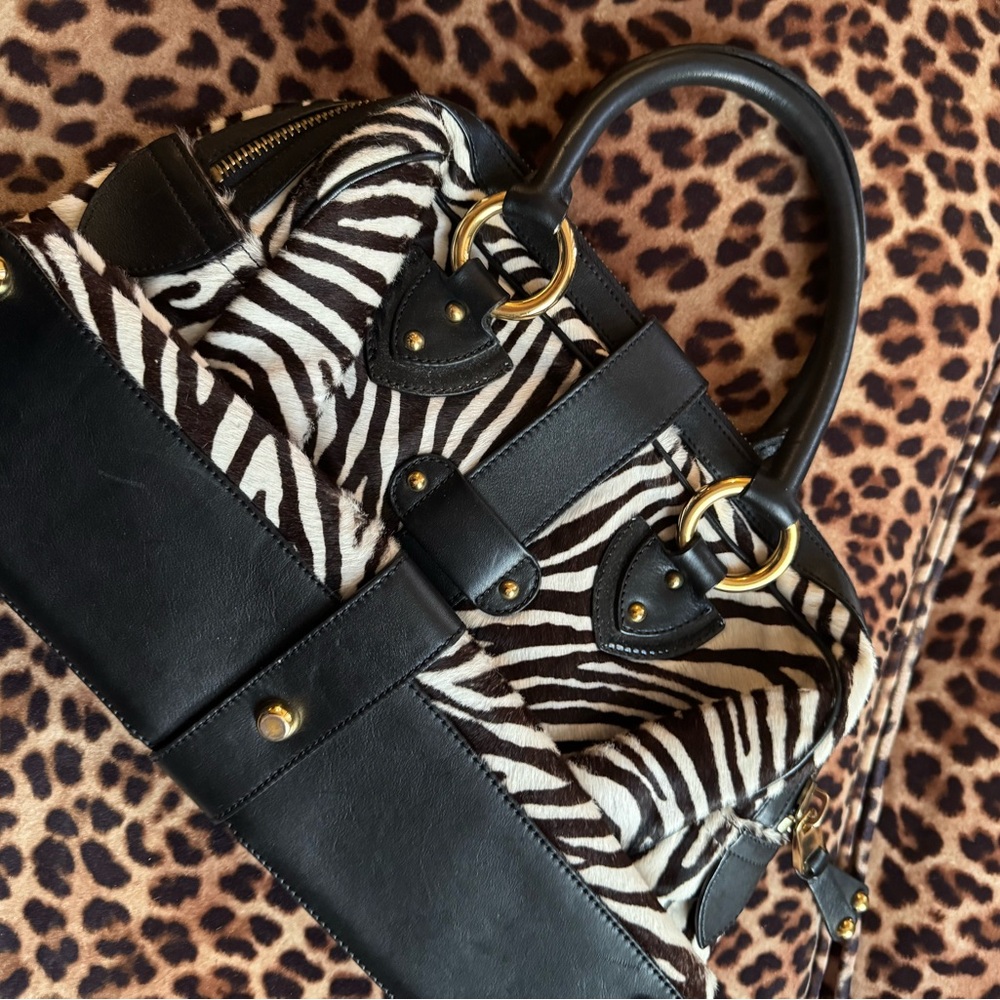 Marc Jacobs Zebra Print Satchel with Black Accents - Picture 6 of 8